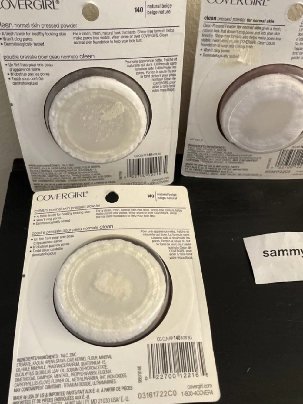 CoverGirl Clean Pressed Powder 140 Natural Beige 0.39 oz.., x3 SEE DESCRIPTION